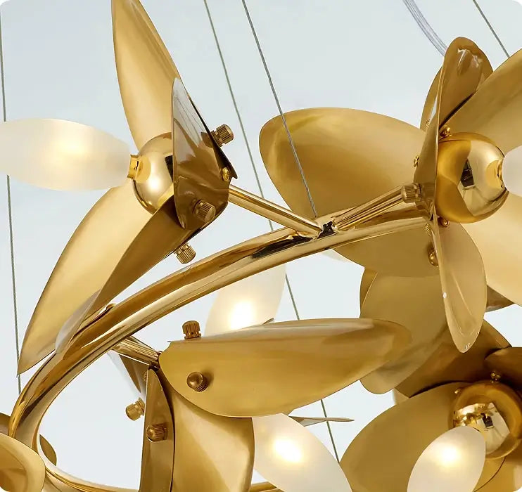 Gold Leaf Laurel Blossom Chandelier