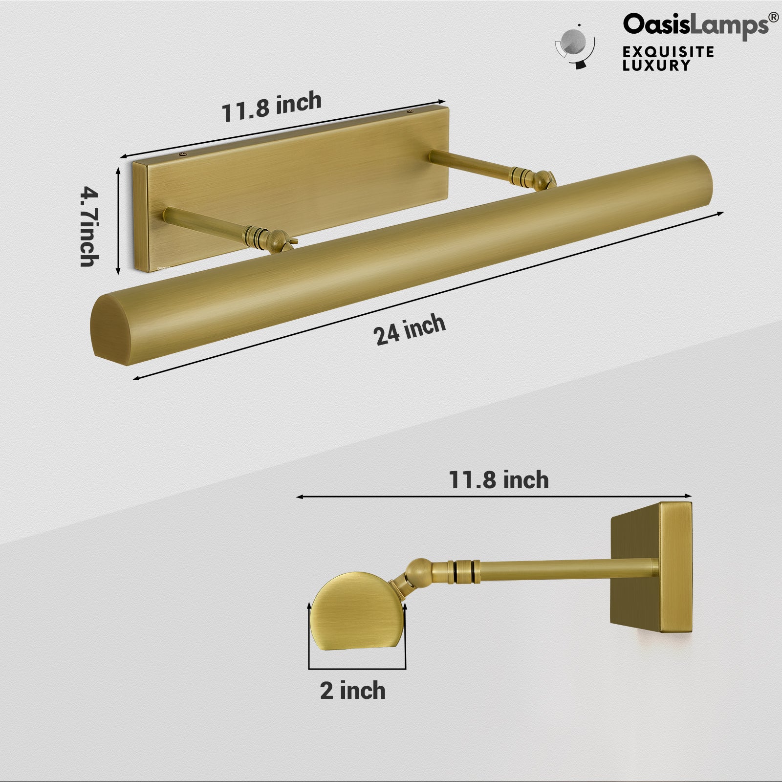 ArtGlow Picture Light Wall Sconce 18" 24" 30"W#Color_Brass,size_24"