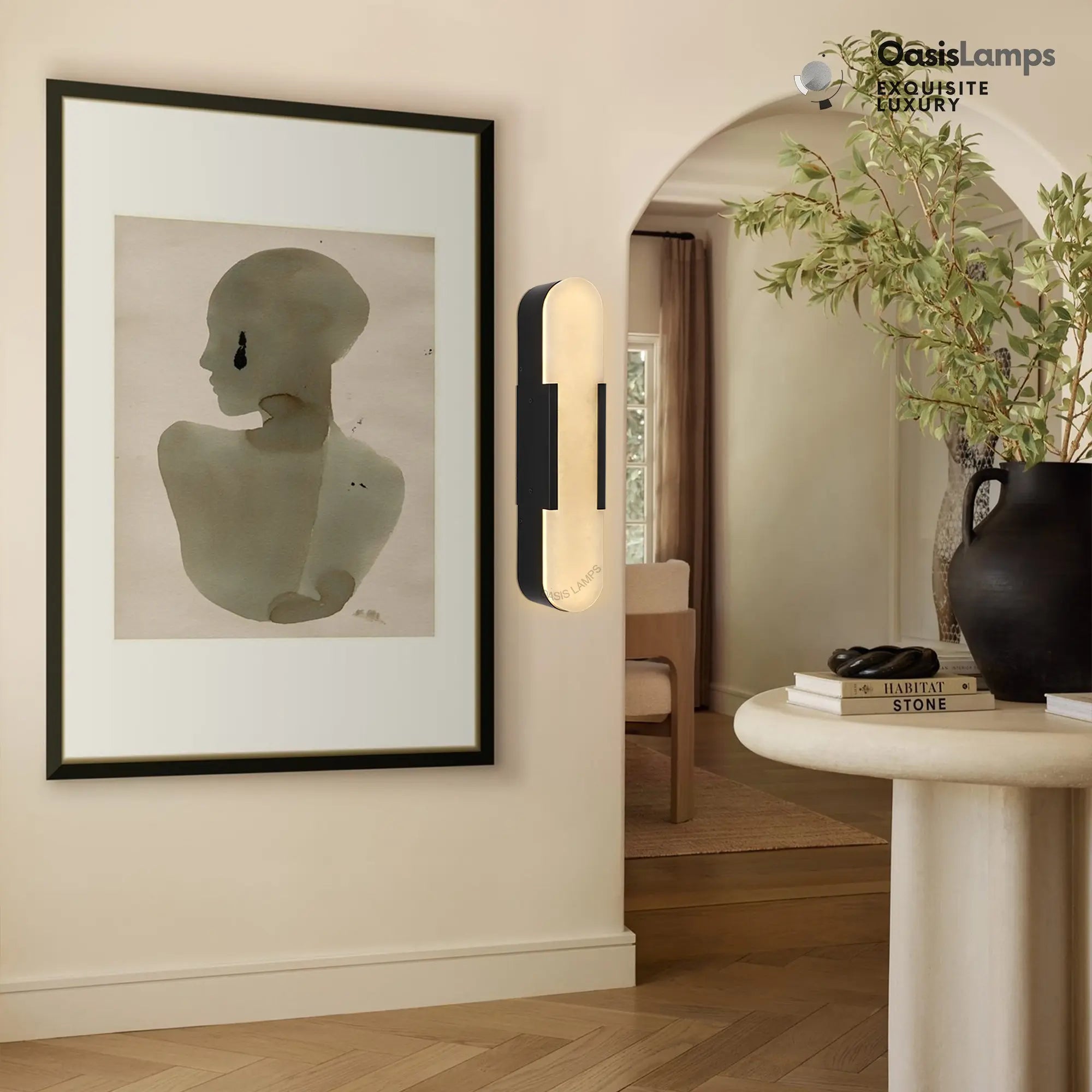 OpalEdge Alabaster Wall Sconces 13.8" 20"H#Color_black