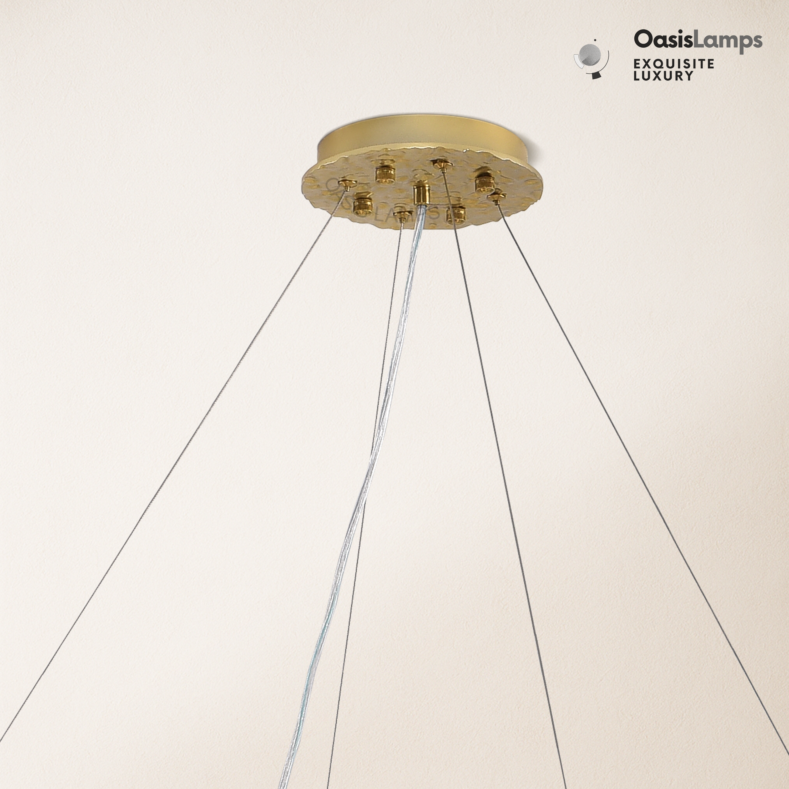 Lustre Branches Halo Chandelier 48"#color_gold