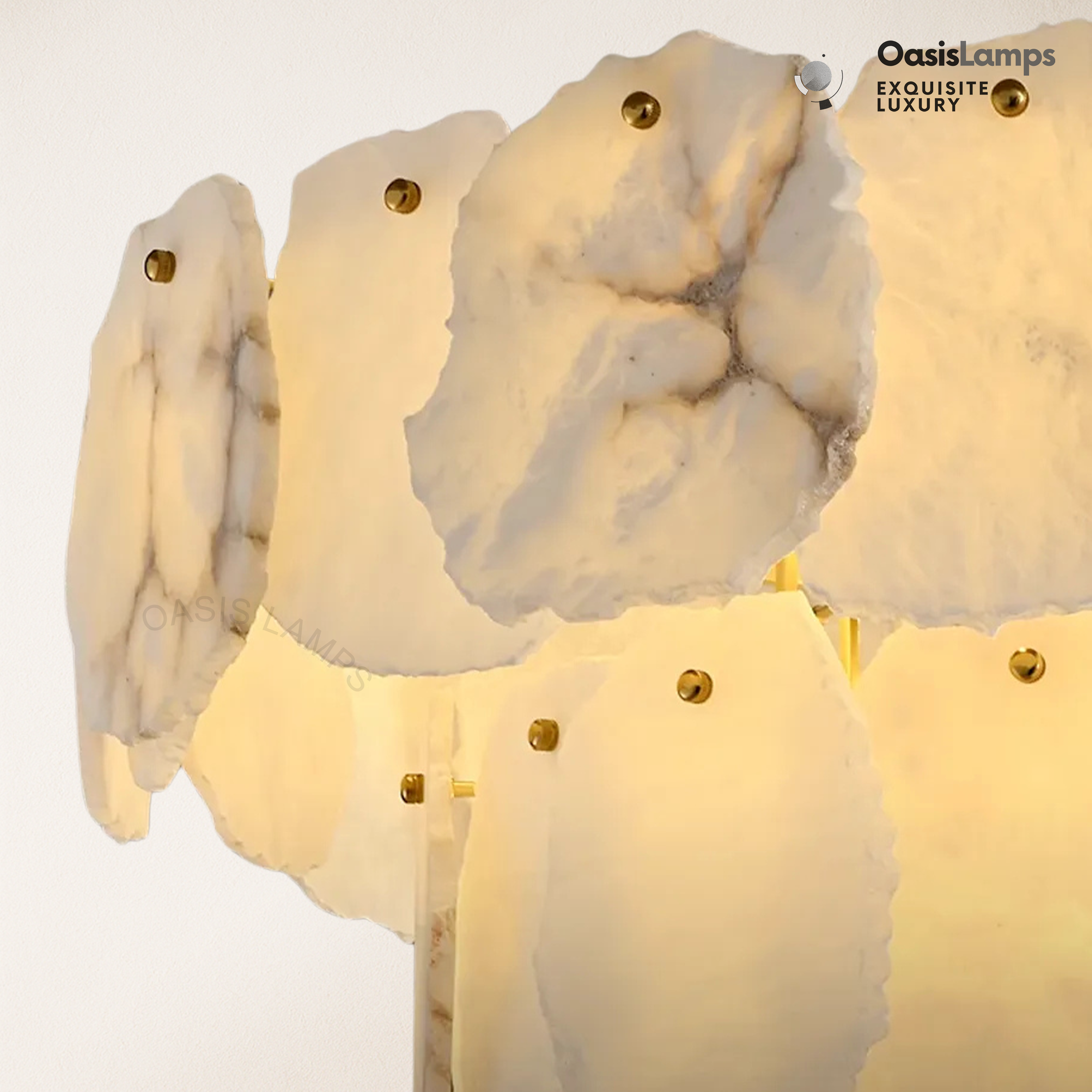 Moira Luxury Alabaster Brass Chandelier