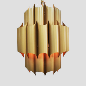 Brass Fluted Chandelier