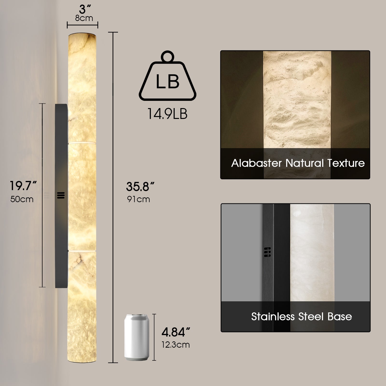 Sylvia Palladian Alabaster Wall Sconce 20" 36"H#size_36",finish_bronze