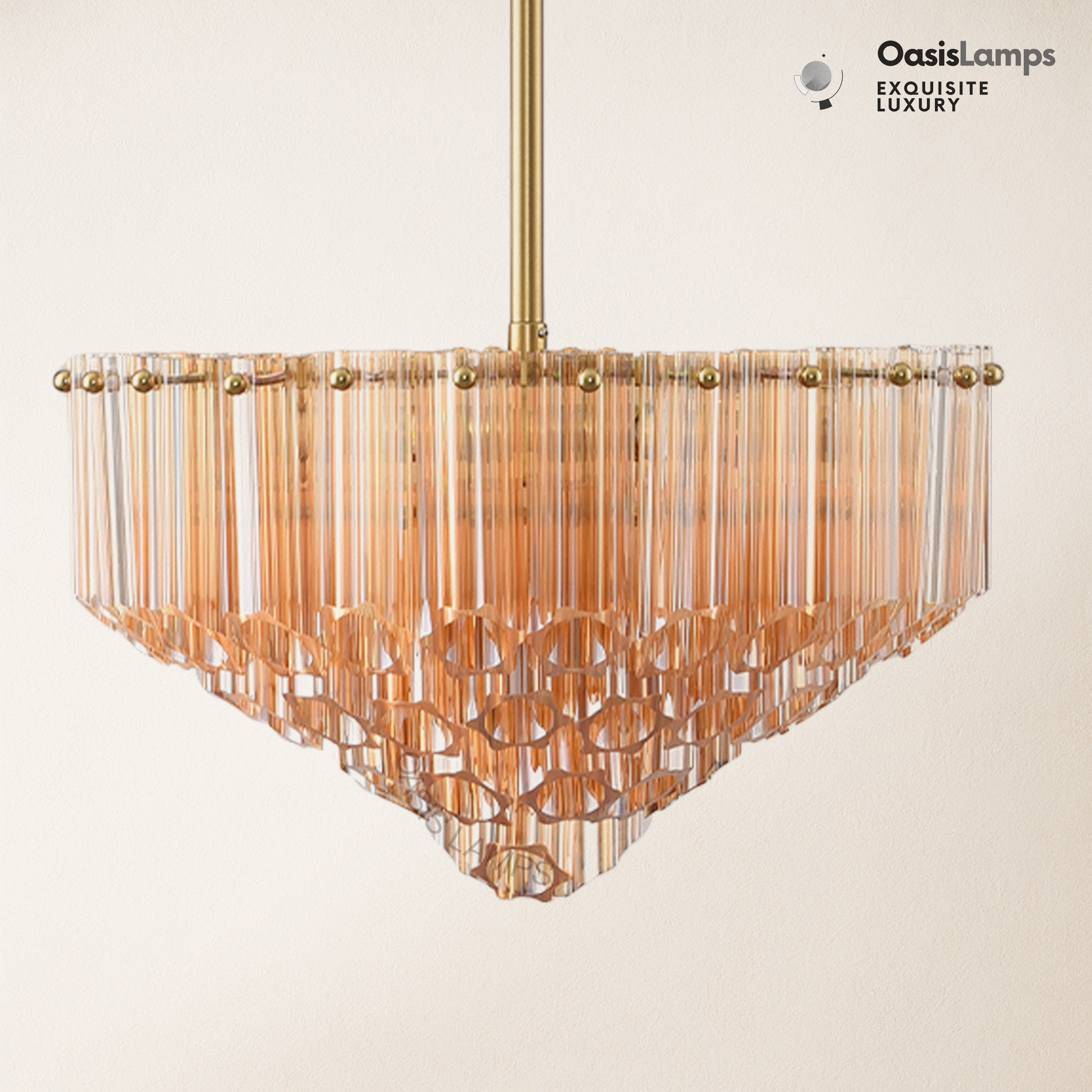 Ethereal Radiance Clear Amber Round Crystal Chandelier 14" 30"D#glass color_amber,size_14in