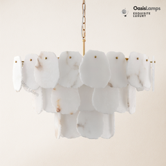 Moira Alabaster Multi-Tier Round Chandelier 32"D#Color_Brass