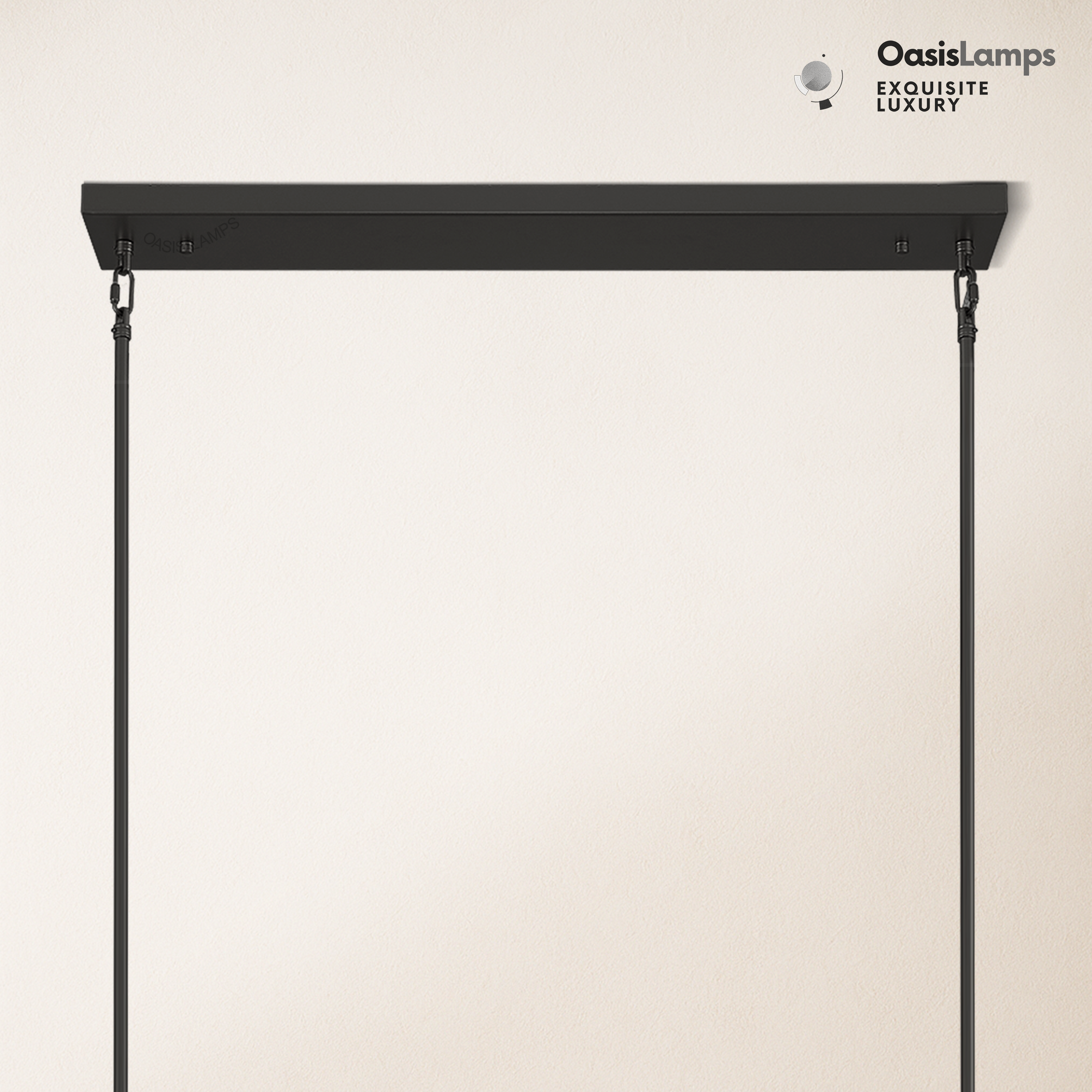 Cylora Glass Tube Rectangular Chandelier 54" 68"L#finish_black