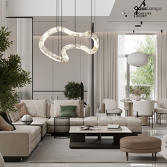 Infinity Symmetrical Alabaster Chandelier