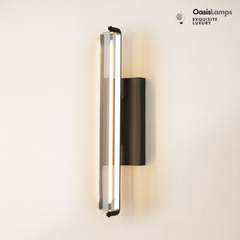 Clara Glow Crystal Wall Sconce 19"#color_black,style_single crystal