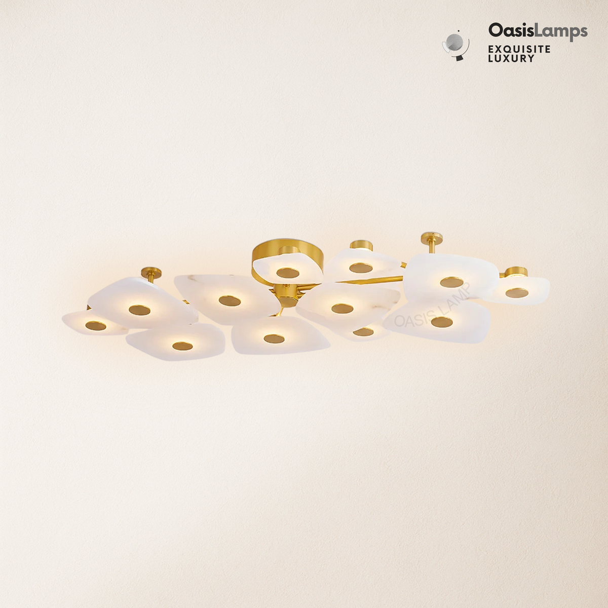 Moira Alabaster 12 Lights Surface Ceiling Light