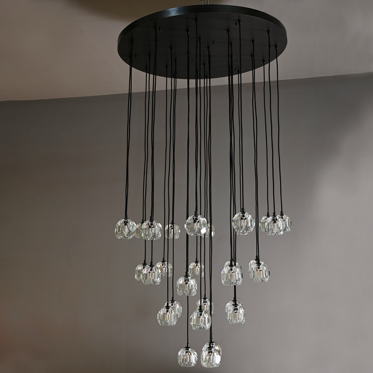 Belle Round Cluster Chandelier Clear / Smoky 14" 19" 24" 30" 40"