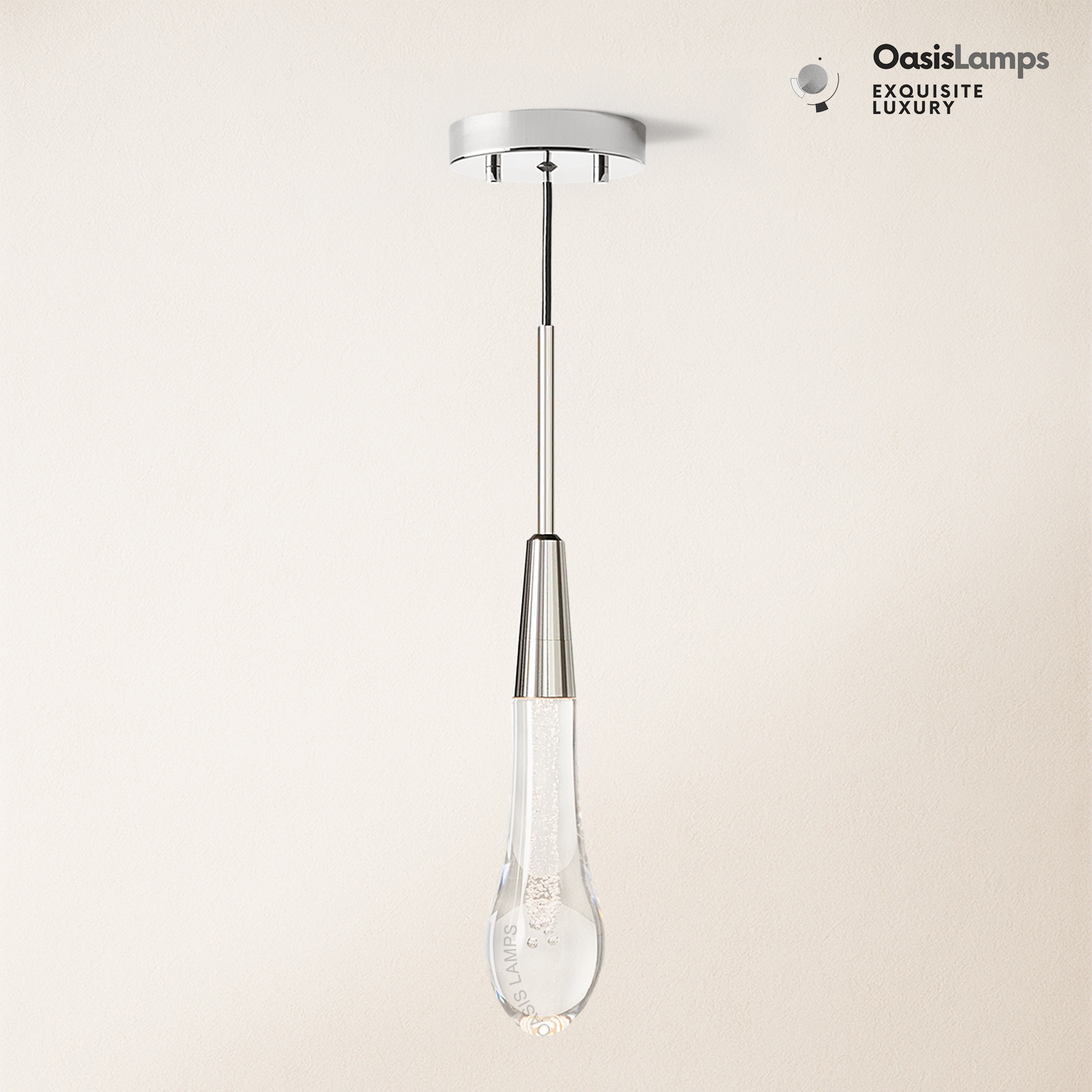 Elara Solitaires Crystal Pendant 2'' 1 light 2 lights#color_nickel,size_1 lights