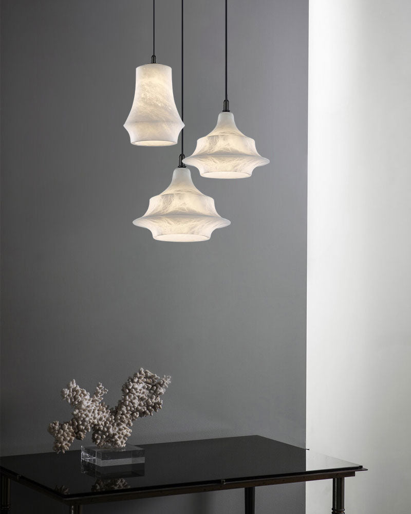 Bloom Alabaster CascadeBell Pendant1-light White Alabaster Ceiling Pendant Lamp for dining room, living room, bedroom