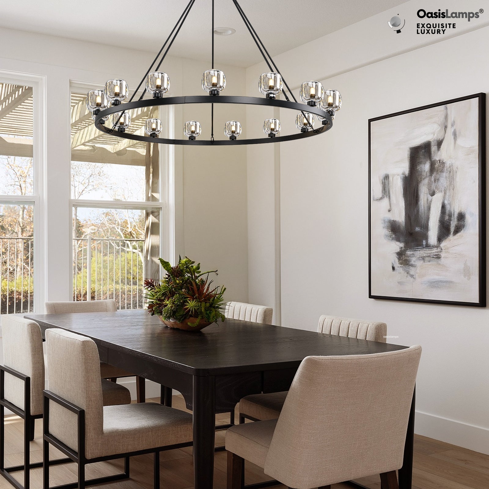 Vellum Round Chandelier 24" 36" 48" 59"D#size_59"-round,color_black