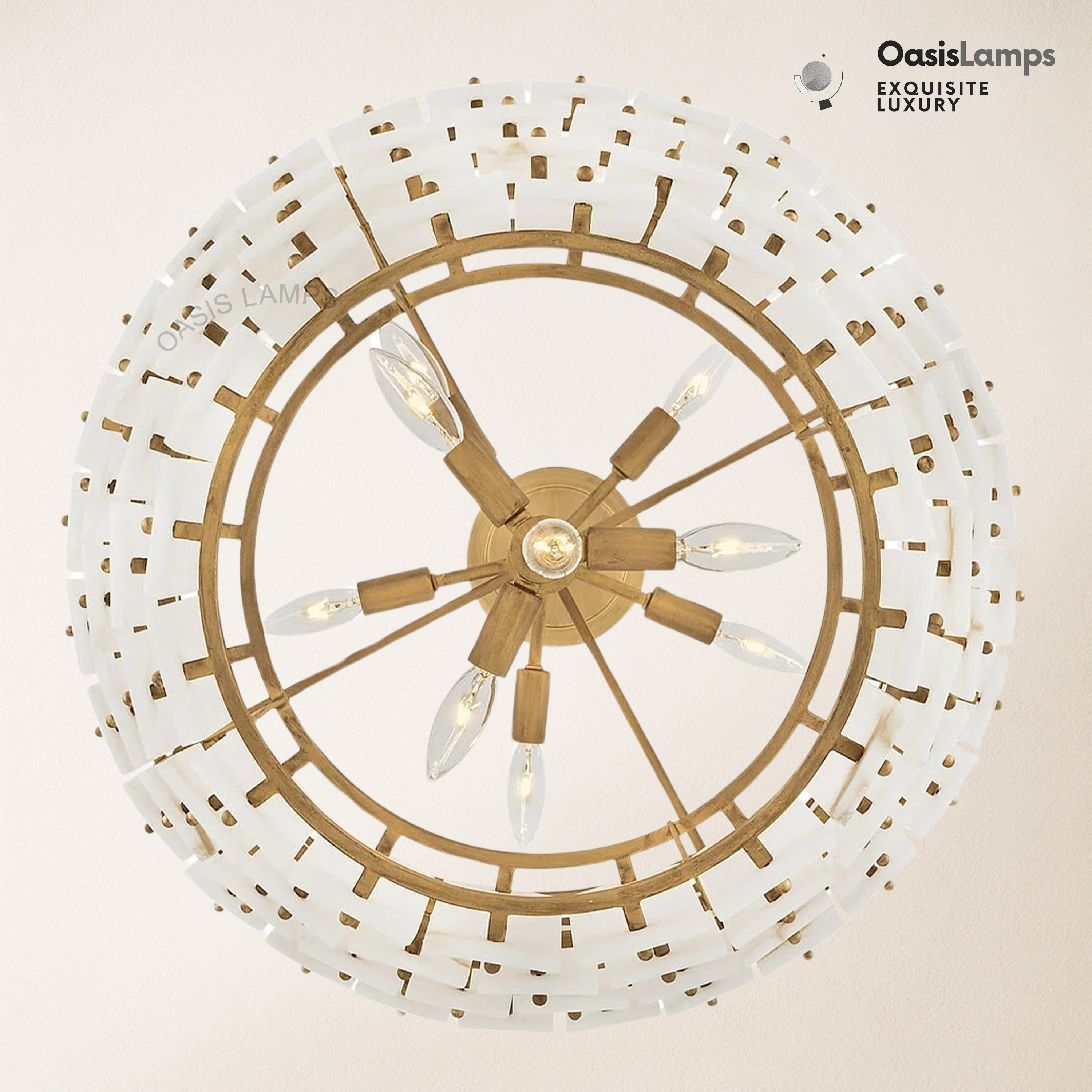 Rancho Alabaster 4-Tier Round Chandelier