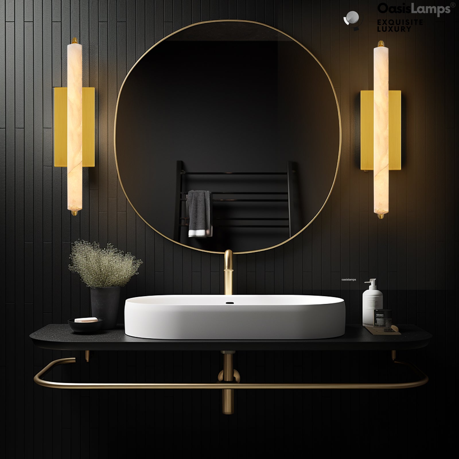 Clara Glow Alabaster Wall Sconce 19"#color_brass,style_single