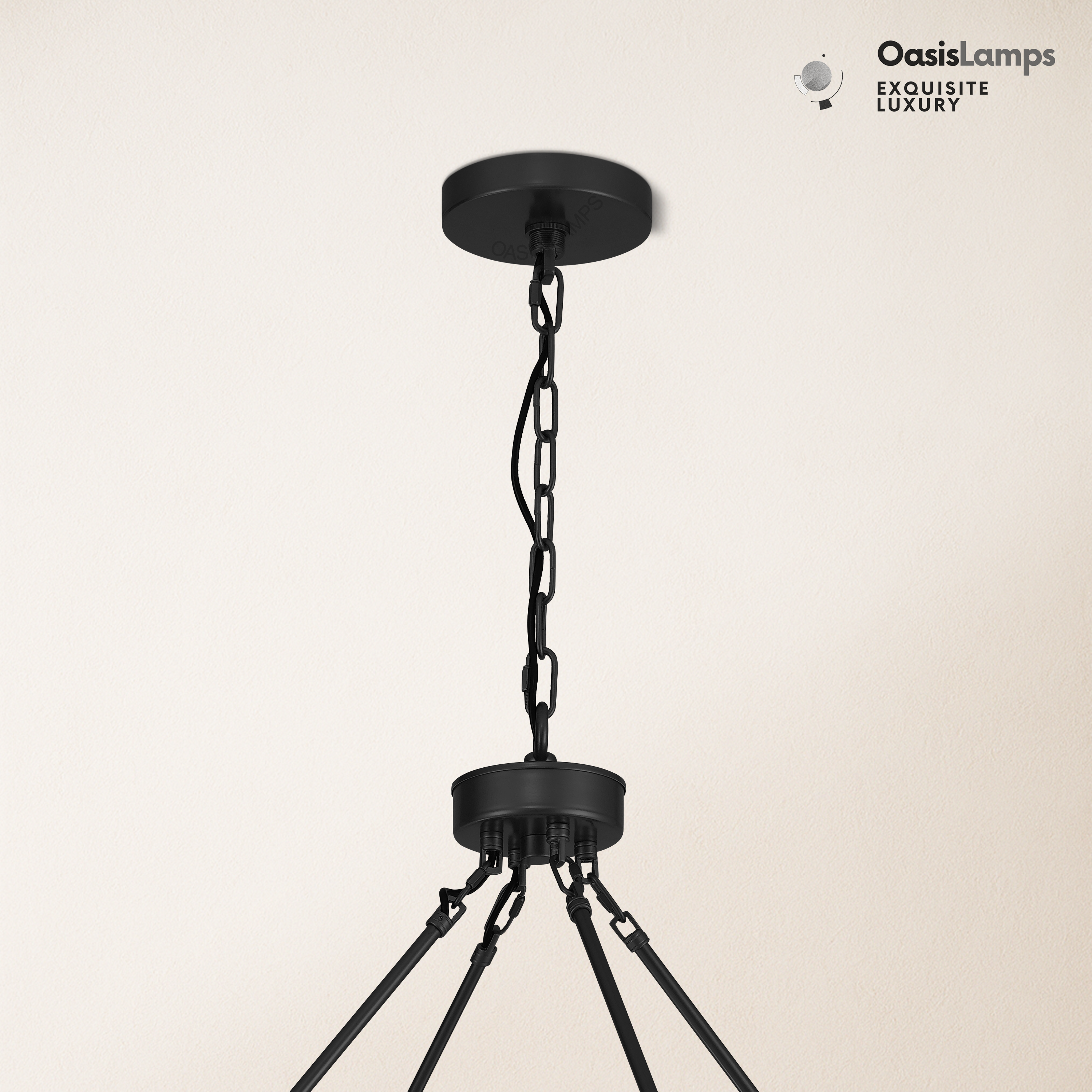 Cylora 2-Tier Glass Tube Round Chandelier 48" 60"D#finish_black