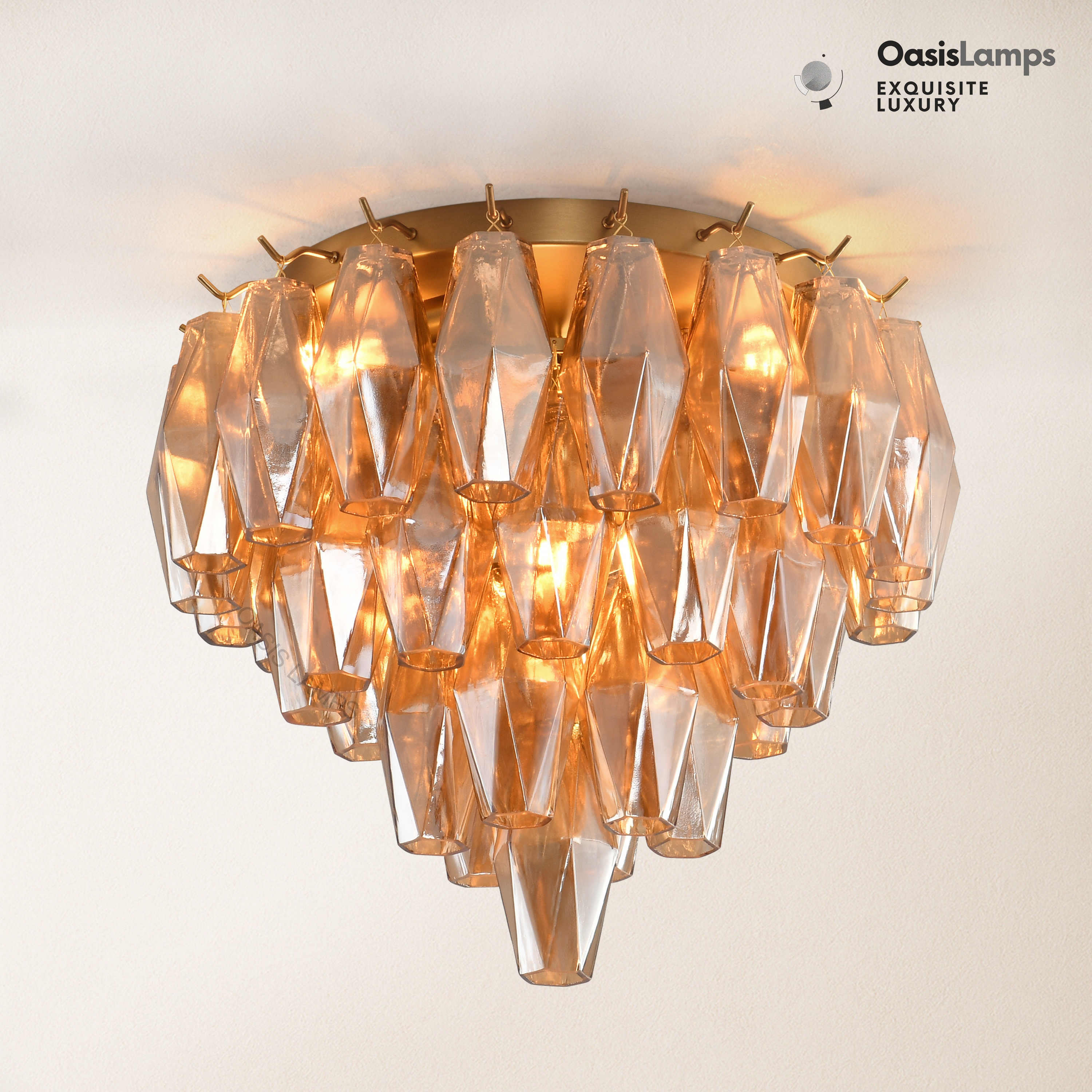 Celestial Drop Flush Mount 12.6"D#color_brass