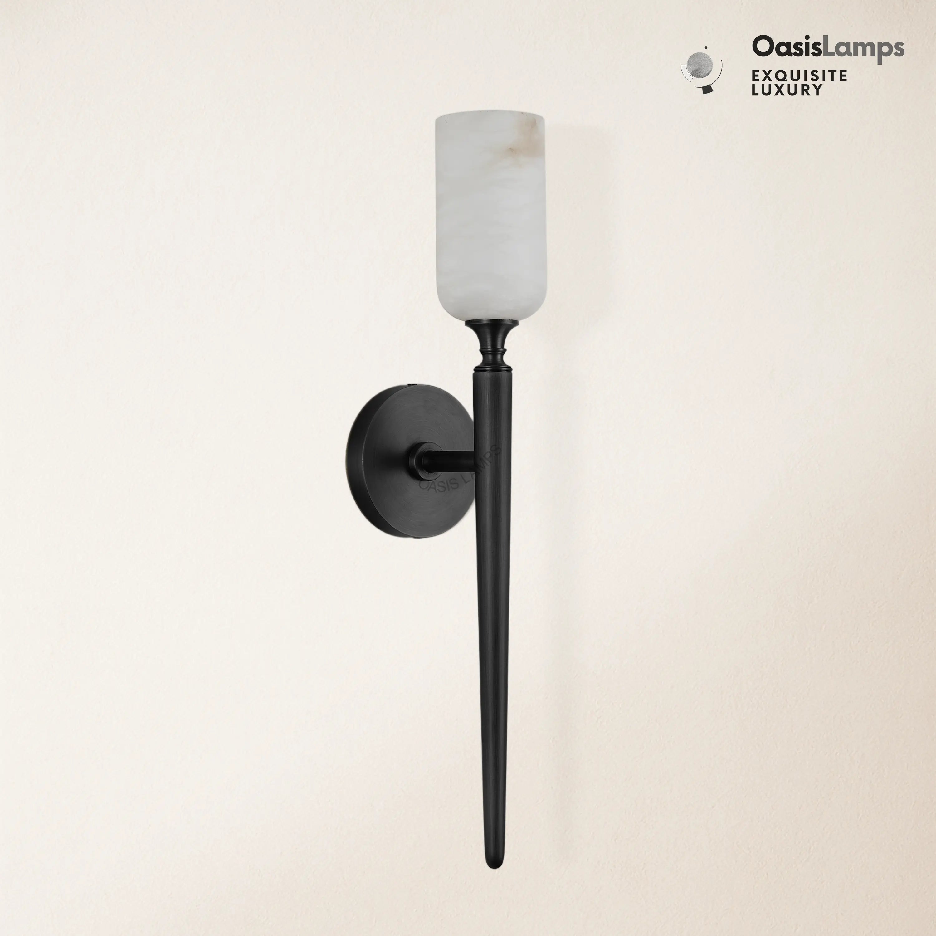 Axis Alabaster 1 Light Wall Sconce 21.6"H#color_bronze