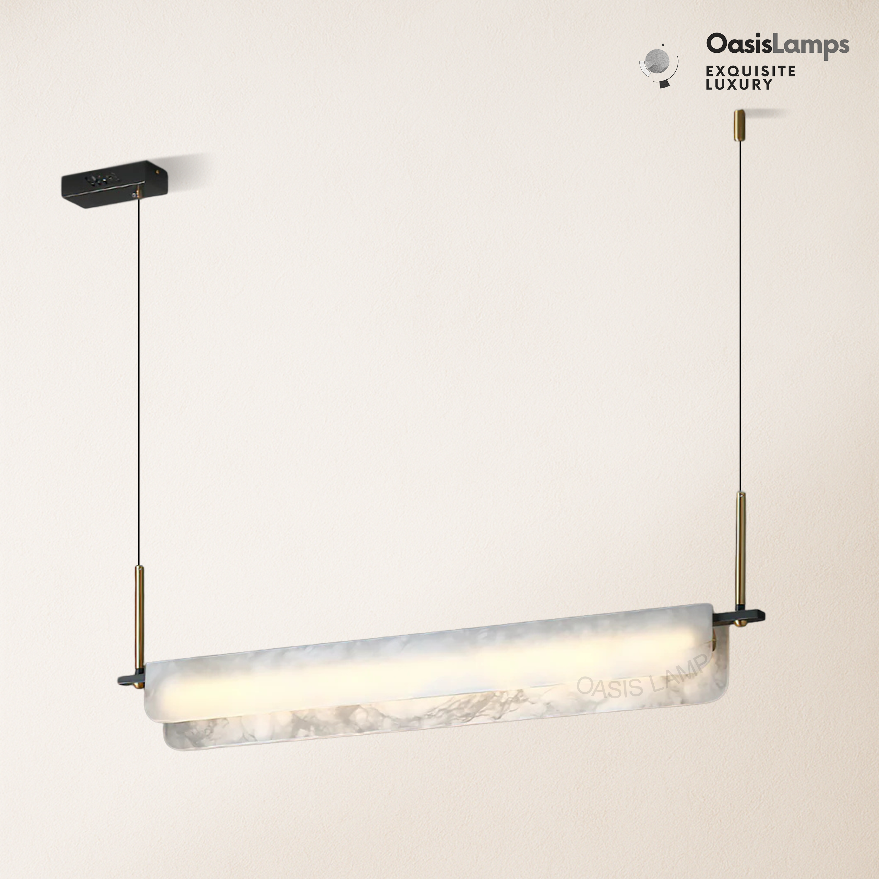 Deli Alabaster Linear Art Chandelier Light