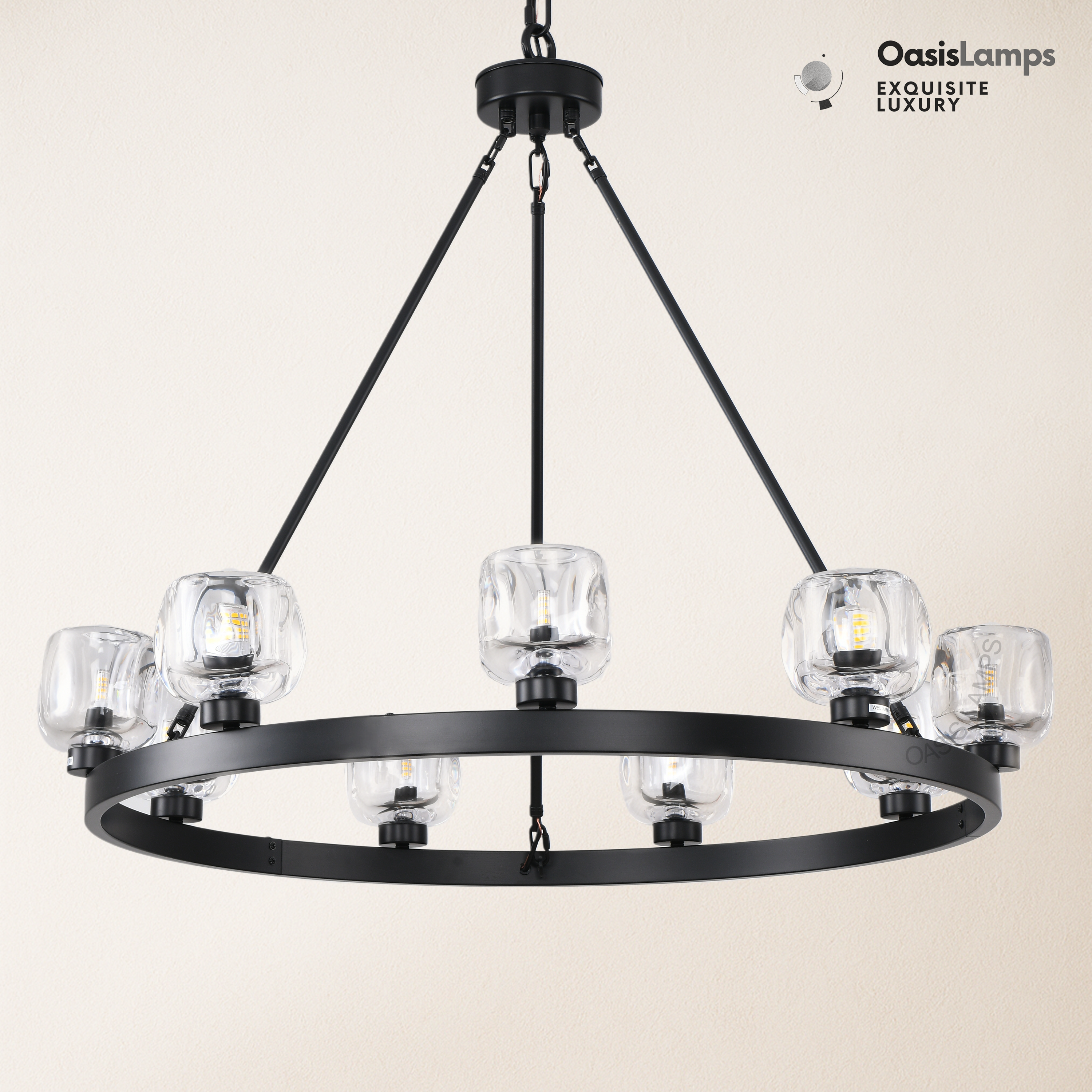 Vellum Round Chandelier 24" 36" 48" 59"D#size_36"-round,color_black