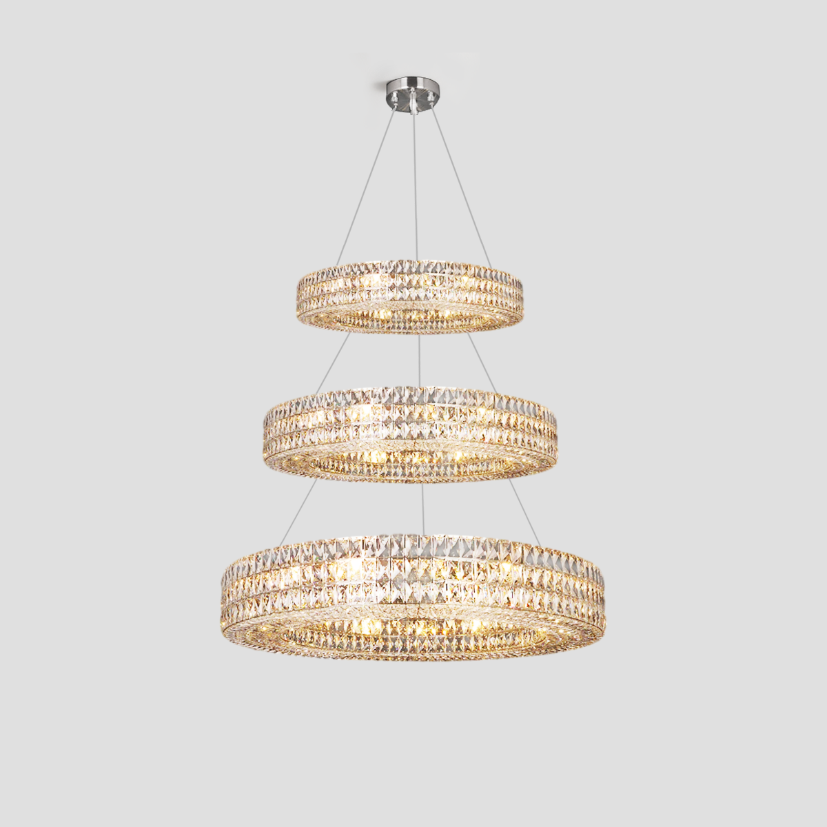 Mia Round Crystal Multi-Ring Chandelier