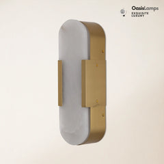 OpalEdge Alabaster Wall Sconces 13.8" 20"H#Color_Brass,size_13.8" H-1 Pack