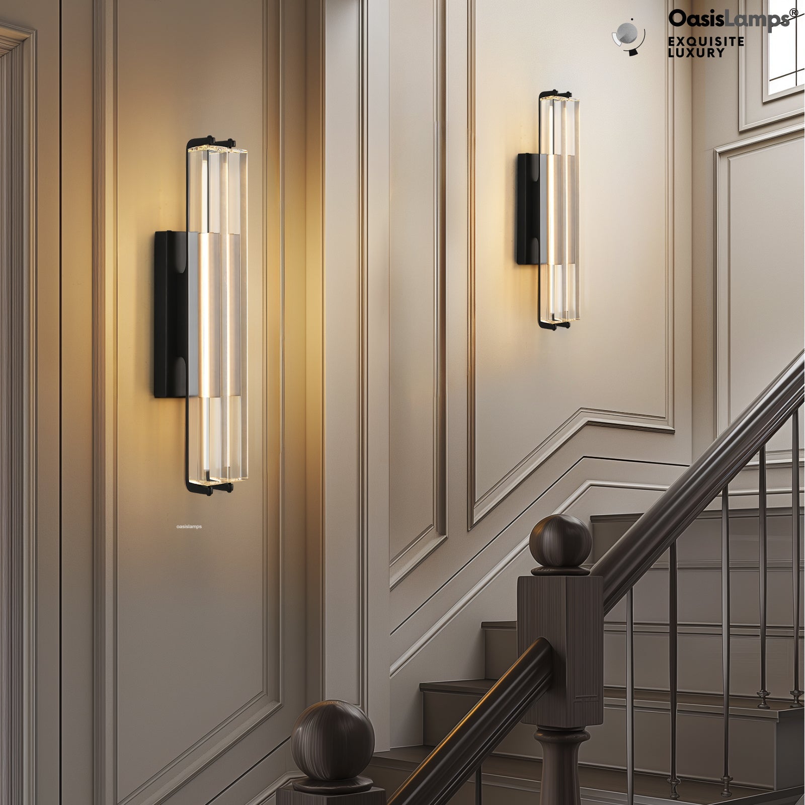 Clara Glow Crystal Wall Sconce 19"#color_black,style_double crystal