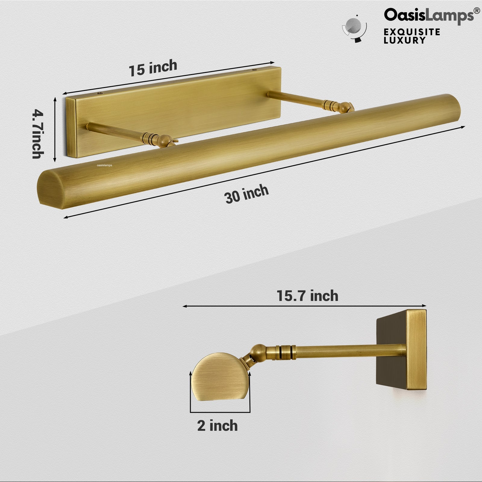 ArtGlow Picture Light Wall Sconce 18" 24" 30"W#Color_Brass,size_30"