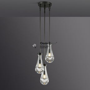 Raindrop Round Chandelier 3 LIGHTS D 8"