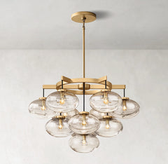Cabrete Clear Glass Round Chandelier 36"