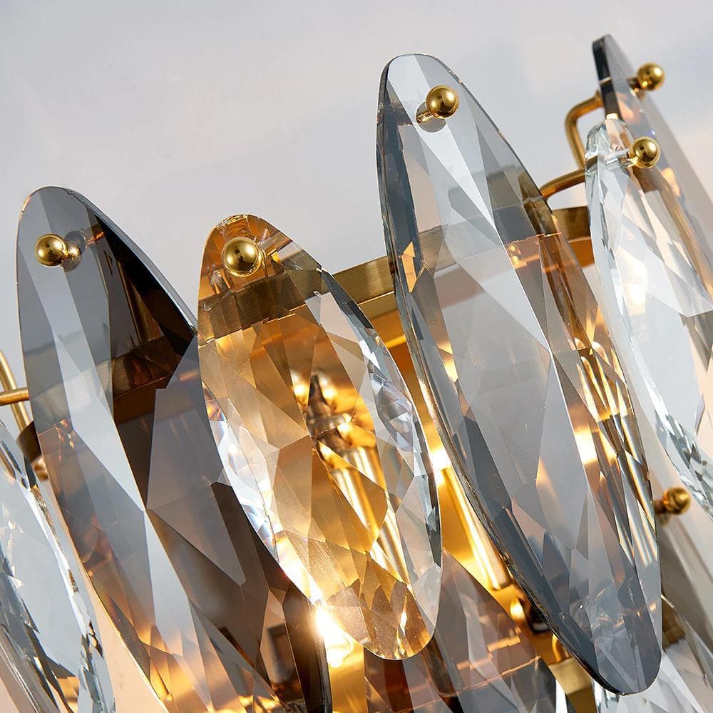 Multi sided Hand Crystal Wall Sconce