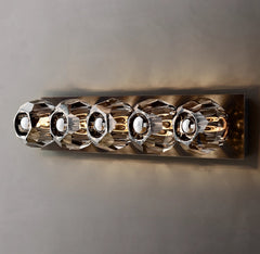 Belle Crystal Glass Grand Linear Wall Sconce Smoky  27½”H