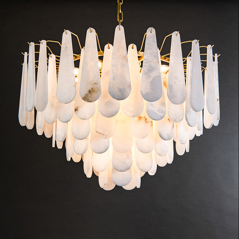 Bella Spanish Alabaster Luxury Lighting Fixtures, Elegant Chandeliers