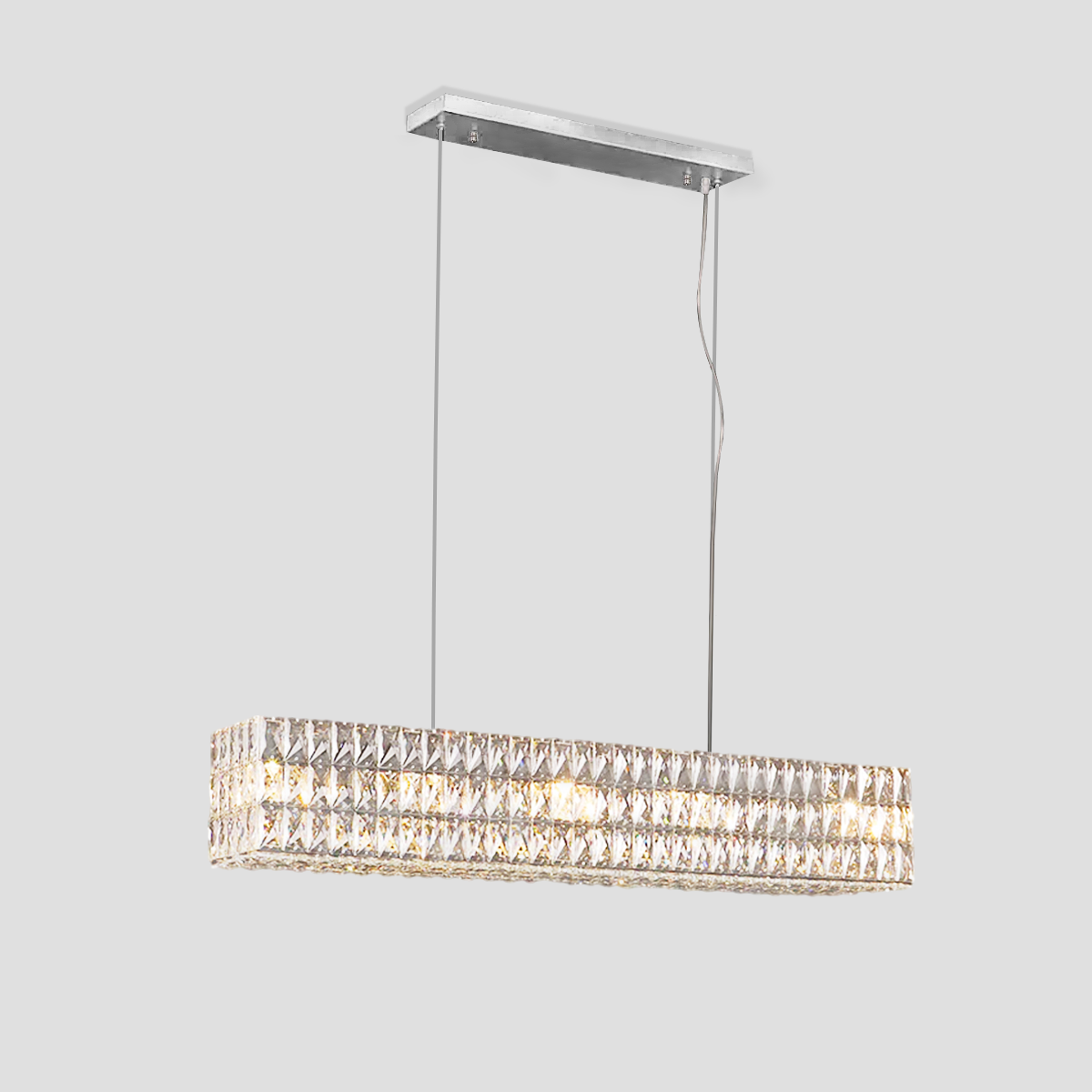 Mia Rectangular 3-Tier Crystal Chandelier