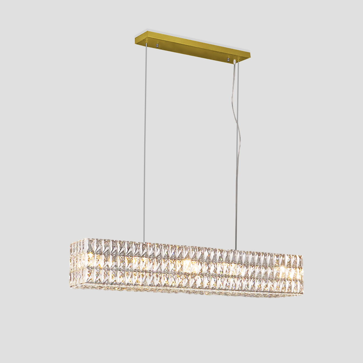 Mia Rectangular 3-Tier Crystal Chandelier