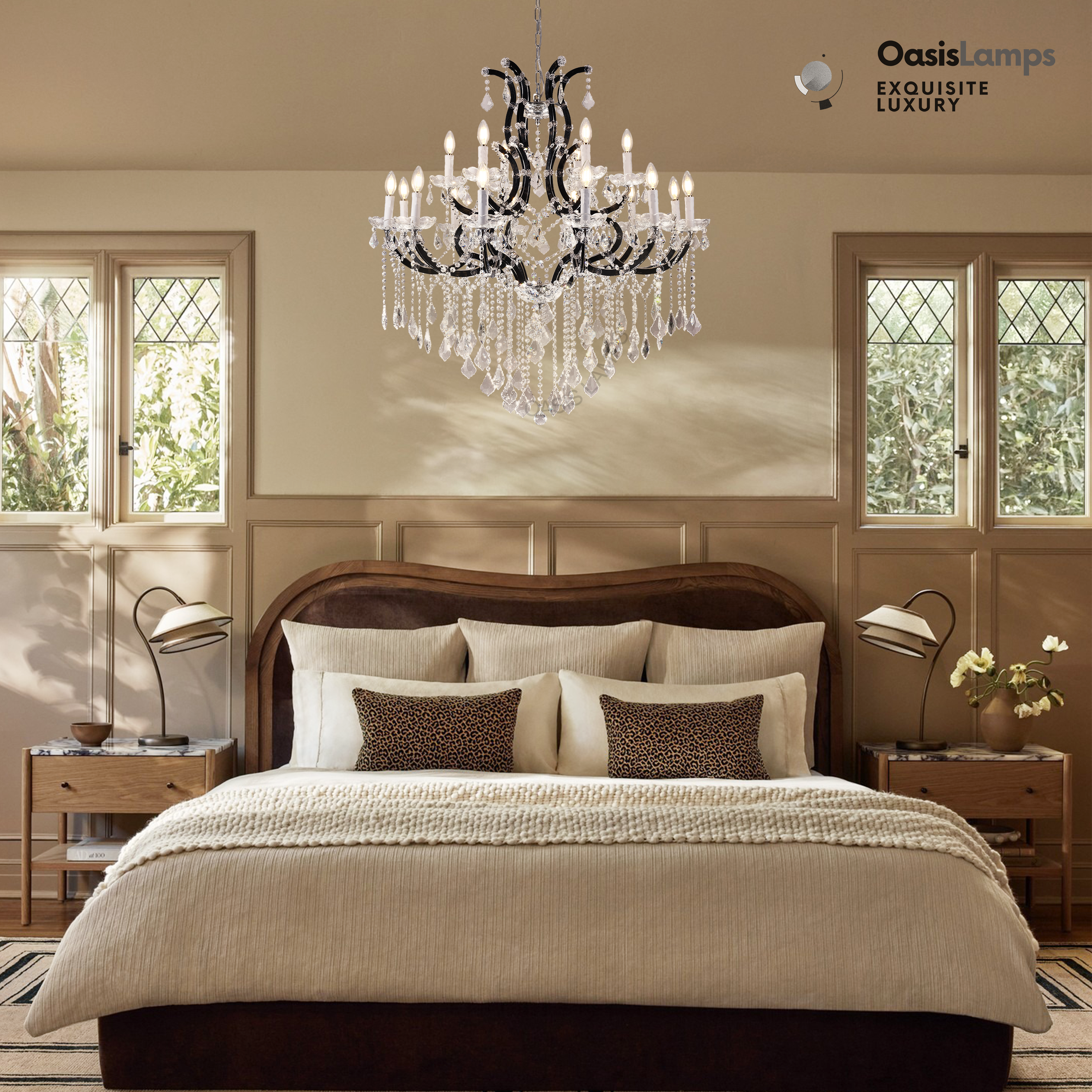 Crystal Candle Classical Chandelier 18" 40" 48"D#Size_40"