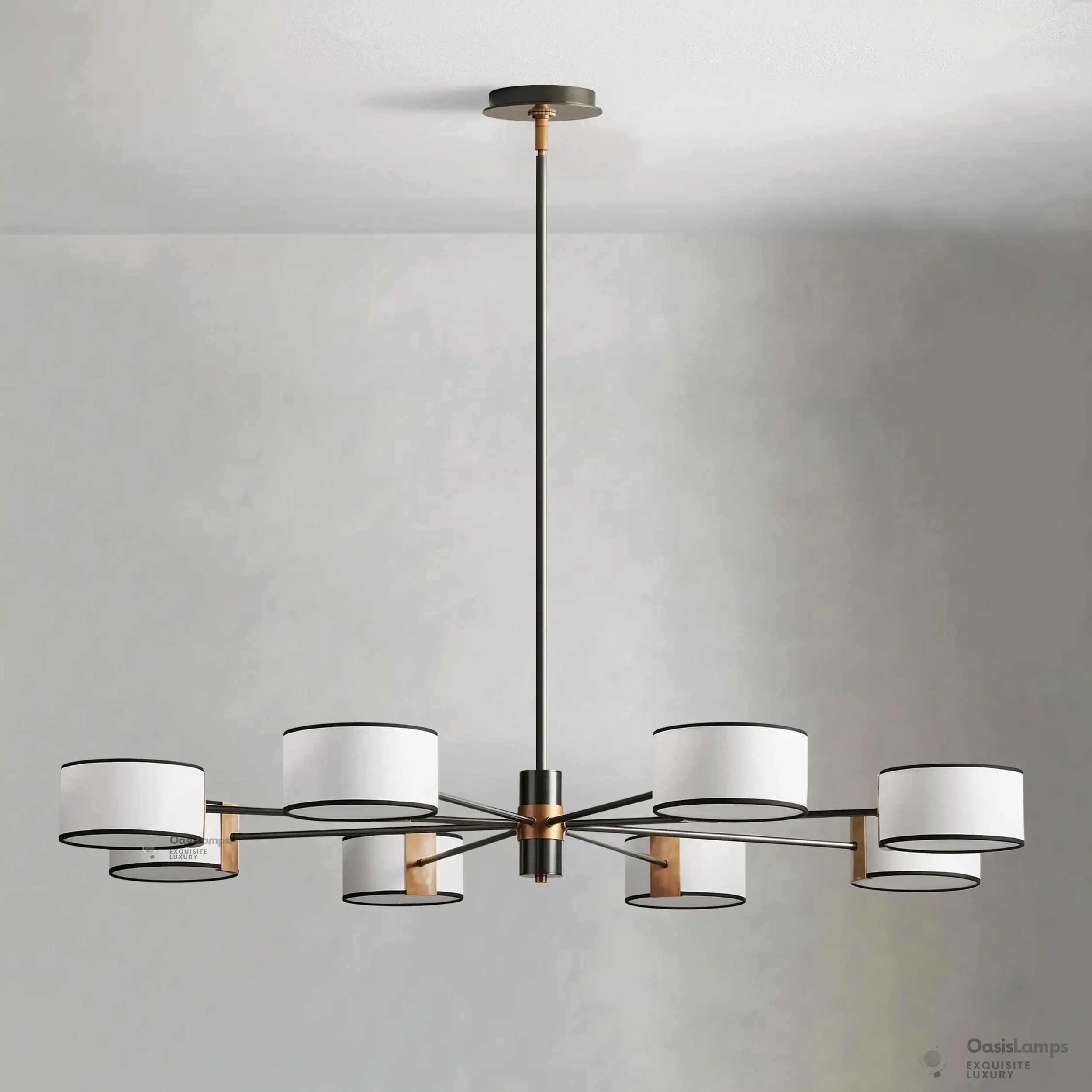 Daphne Round Linen Chandelier 48" 60"D