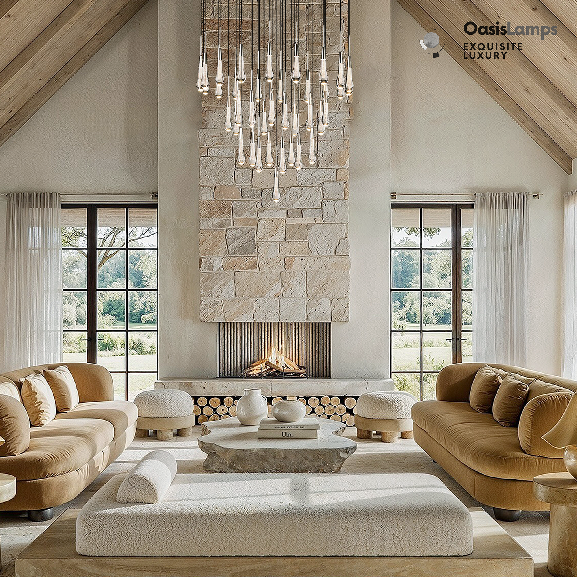 Elara Solitaires Round Crystal Chandelier 17'' 24'' 36'' 40'' 58''D#color_Nickel,size_40"-40 lights