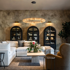 Alabaster Lisse Round Chandelier 31" 41" 61"D