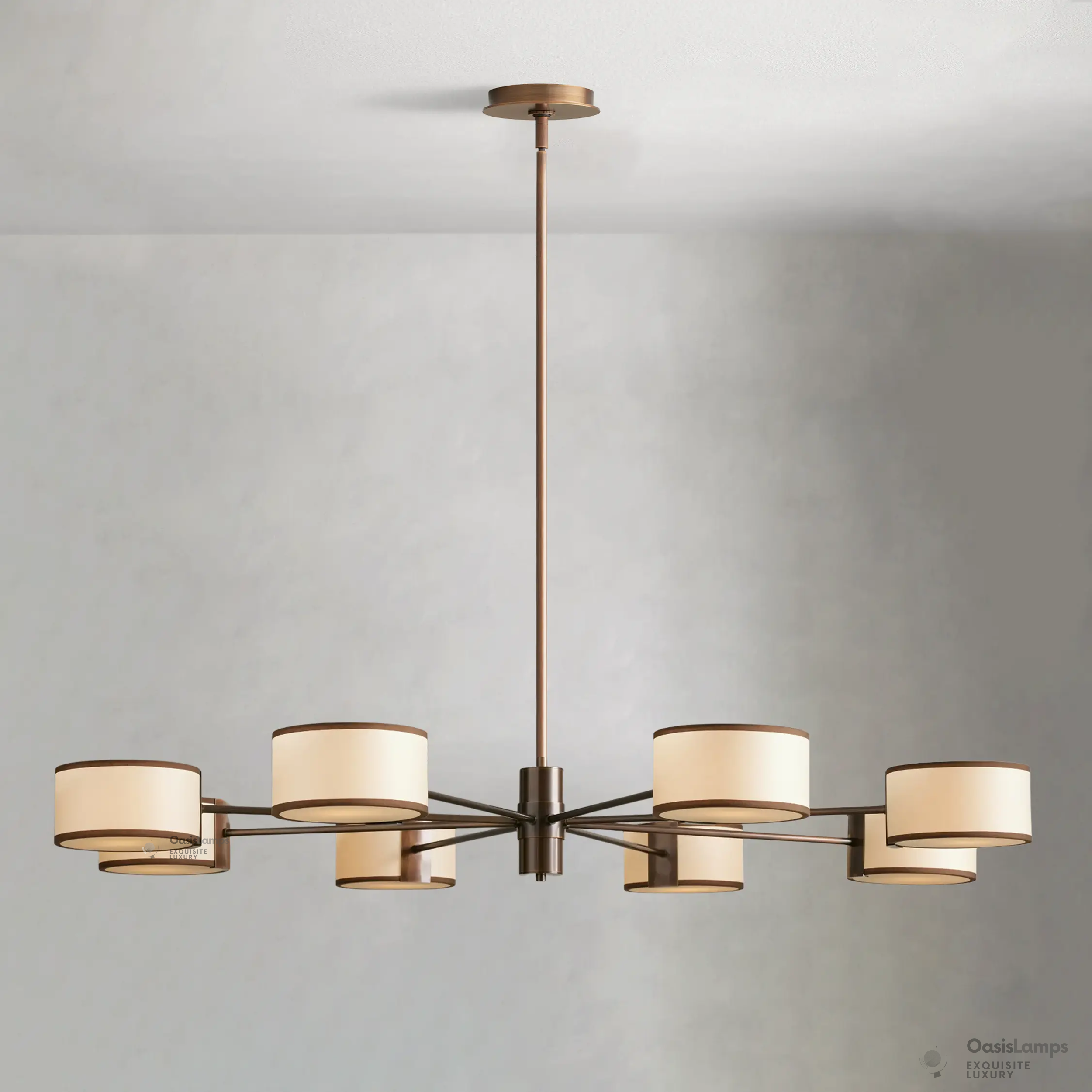 Daphne Round Linen Chandelier 48" 60"D