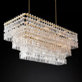 Marignac Crystal Chain Multi-Tier Rectangle Chandelier 60" 72"