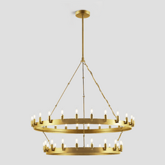 Wheel Barrel Vintage Round 2-Tier Chandelier