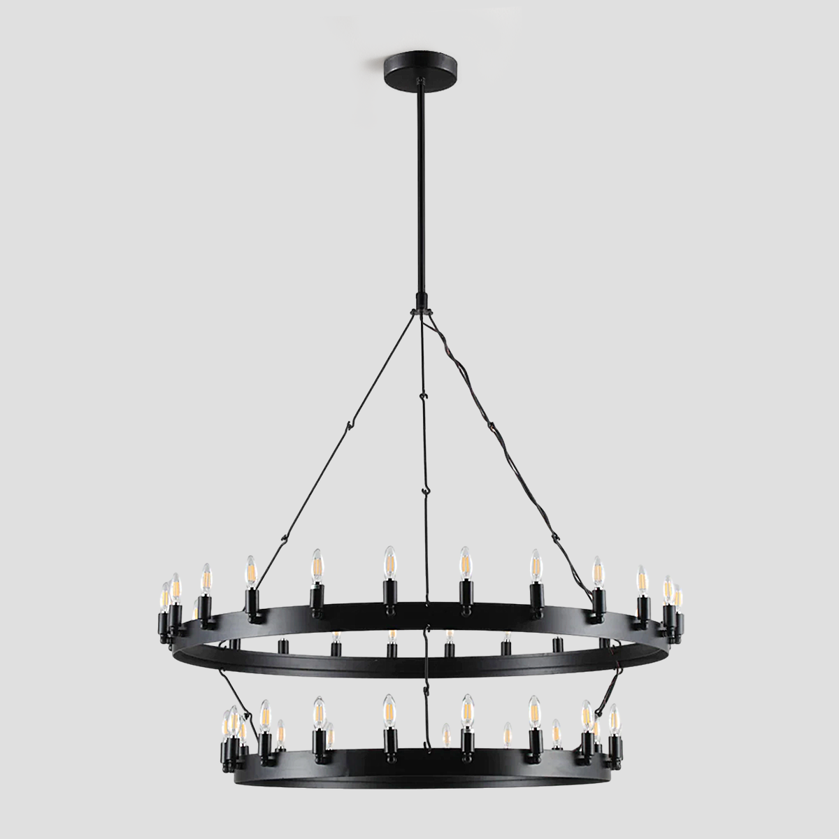 Wheel Barrel Vintage Round 2-Tier Chandelier