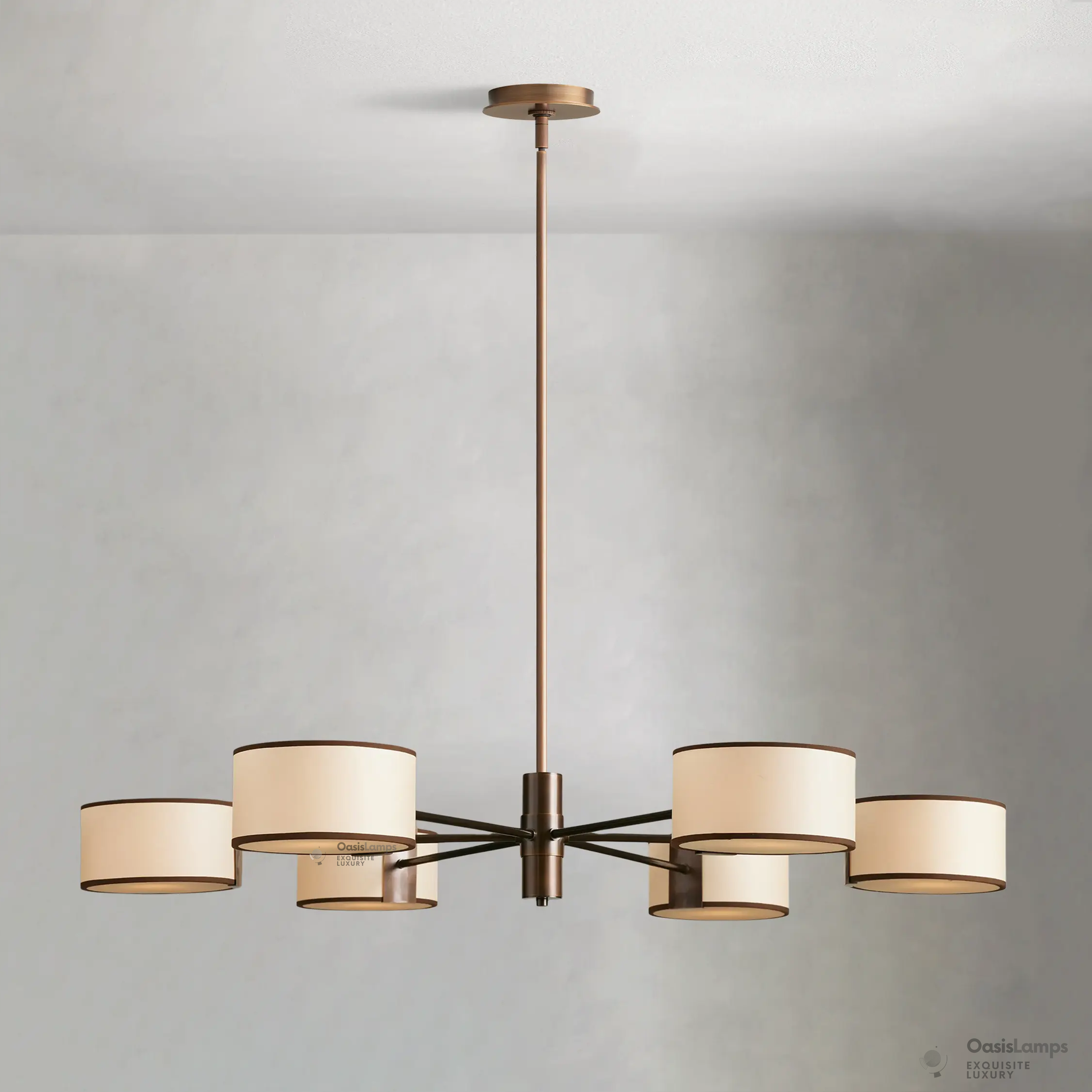 Daphne Round Linen Chandelier 48" 60"D