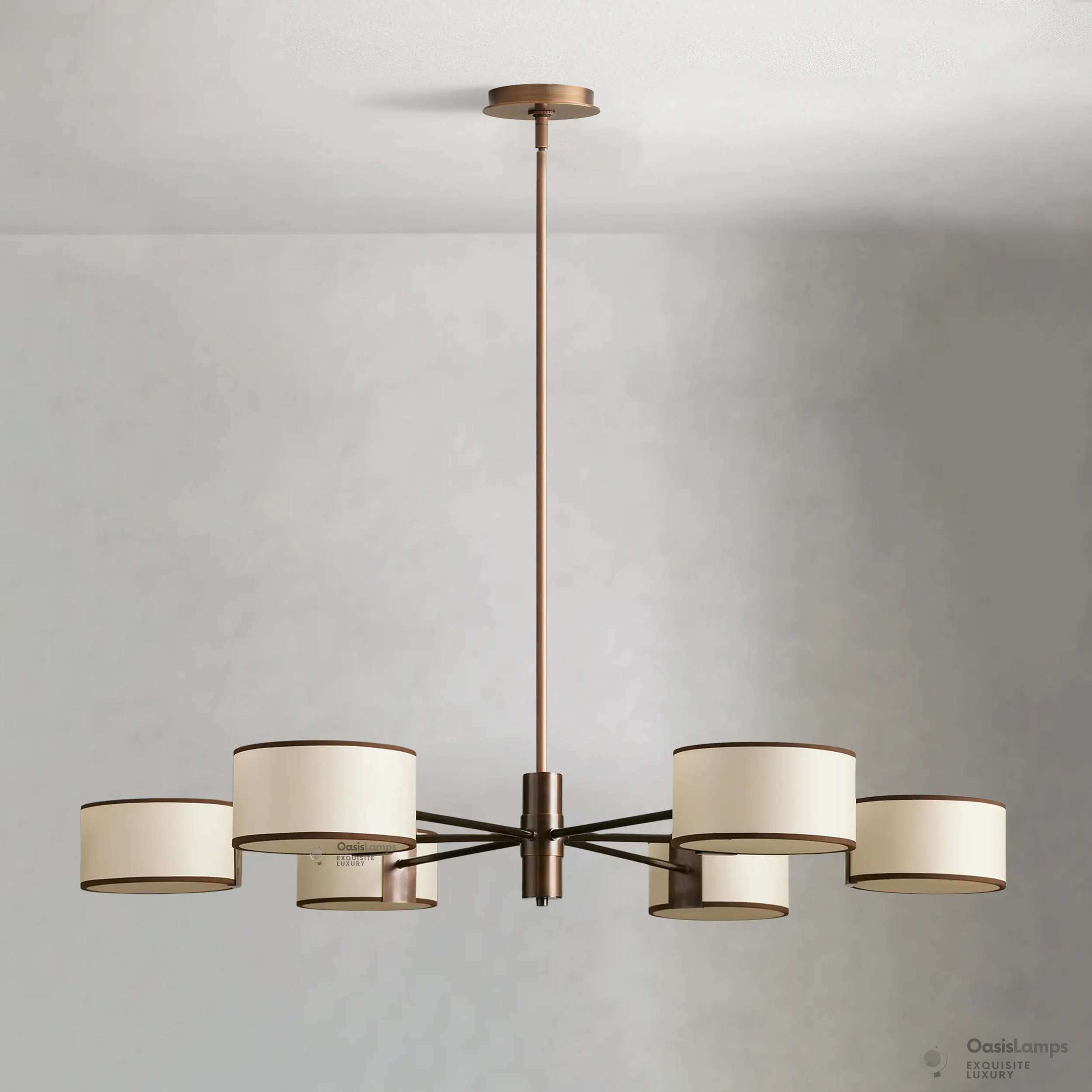 Daphne Round Linen Chandelier 48" 60"D