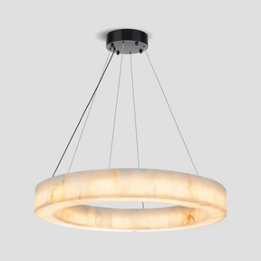 Natural Marble Halo Round Ring Chandelier