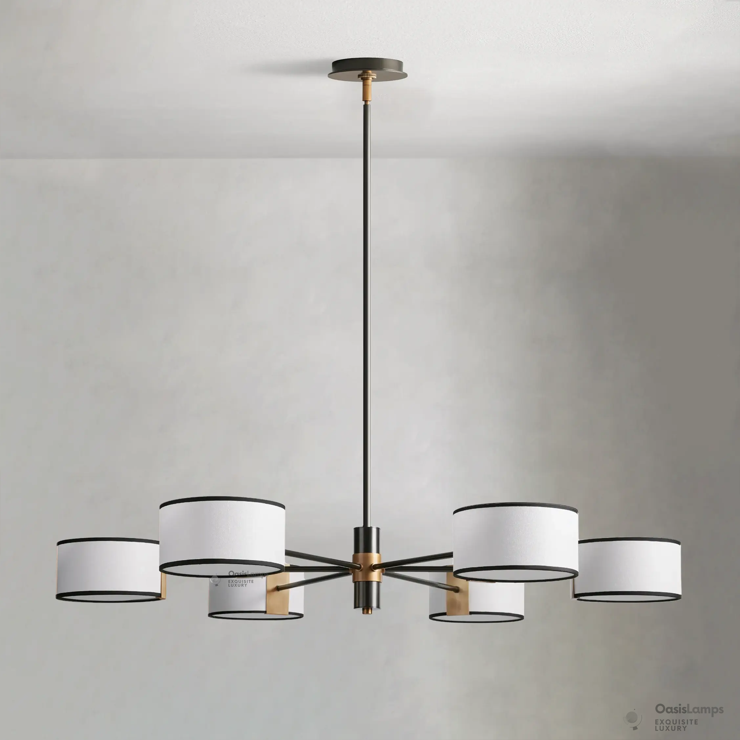 Daphne Round Linen Chandelier 48" 60"D