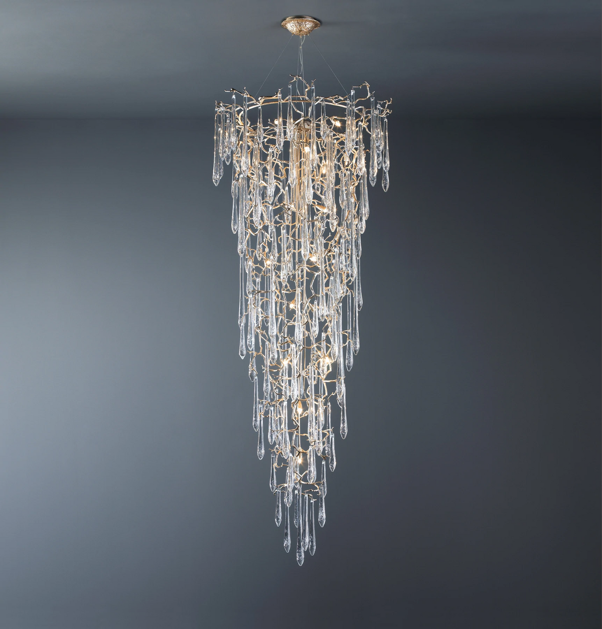 Lio Round Foyer Branch Teardrop Chandelier