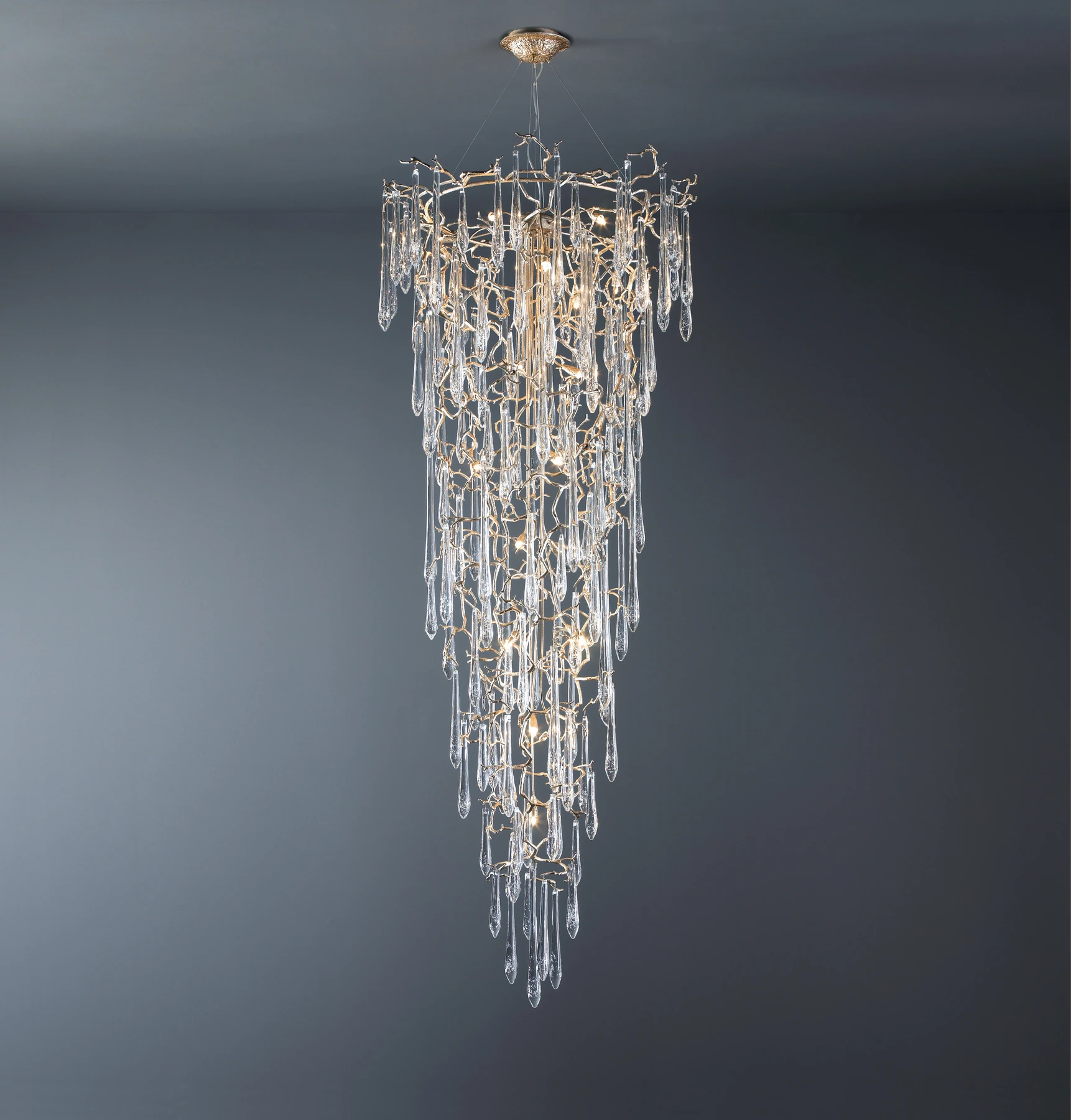 Lio Round Foyer Branch Teardrop Chandelier