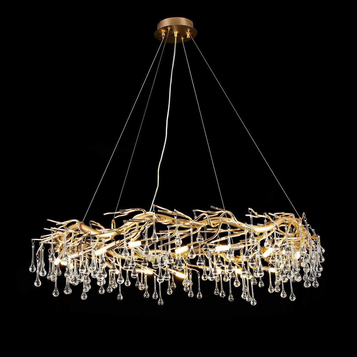 Lio Halo Branch Round Teardrop Chandelier